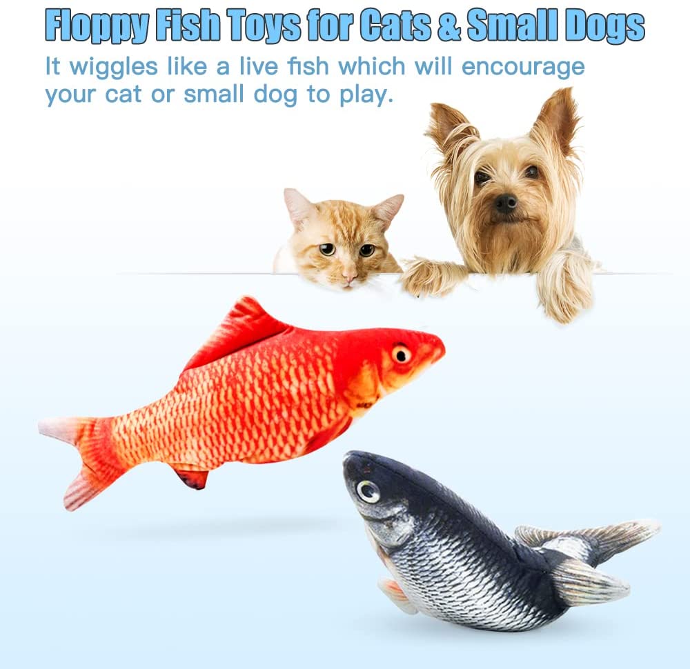 2024 Electric Flopping Fish 11, Moving Cat Kicker Fish Toy, Realistic  Floppy Fish Dog Toy, Wiggle Fish Catnip Toys, Motion Kitten Toy 